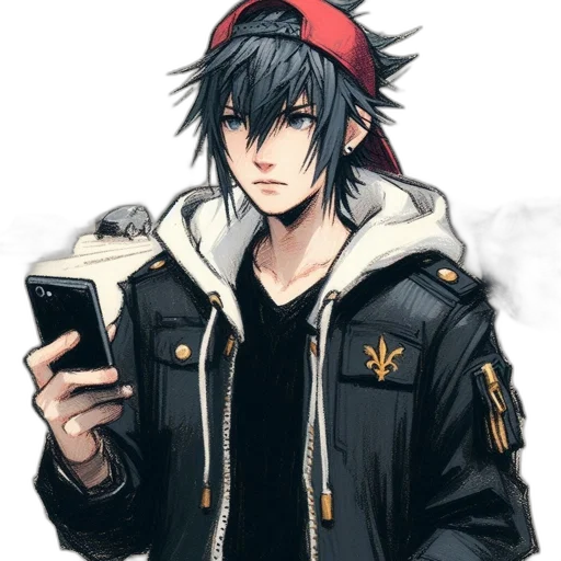 hat, jacket, staff, face transparent PNG cut-out