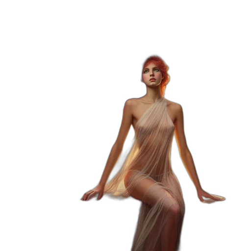 dress, creature, staff, concept art transparent PNG cut-out