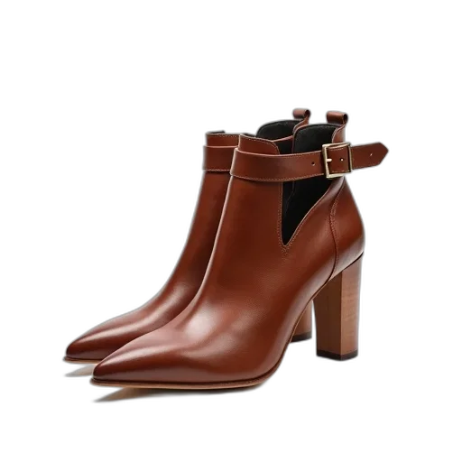 shoes, pair, brown, leather transparent PNG cut-out