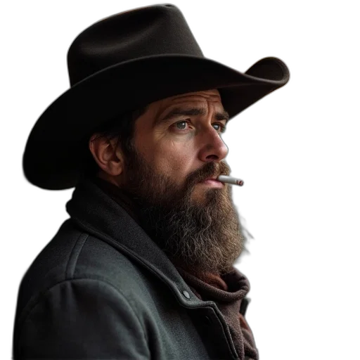 hat, photorealistic, concept art, man transparent PNG cut-out