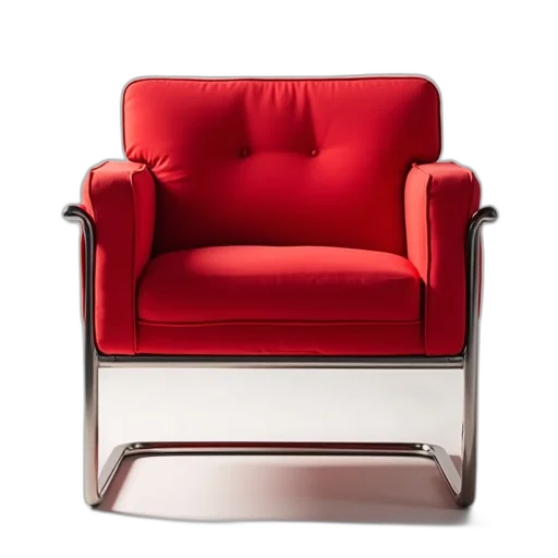 furniture, 3d render, red, chair transparent PNG cut-out