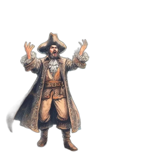 staff, jacket, hat, weapon transparent PNG cut-out