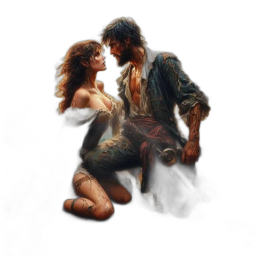concept art, fantasy art, photorealistic, oil painting transparent PNG cut-out