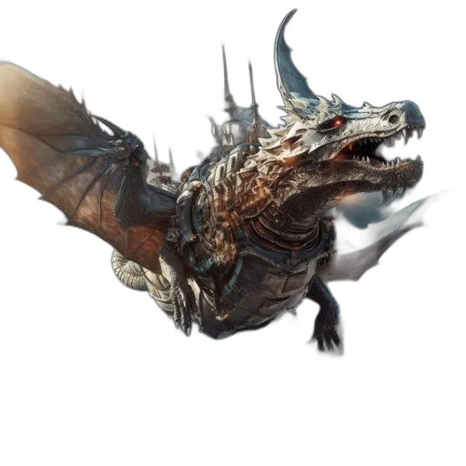 dragon, creature, animal, staff transparent PNG cut-out