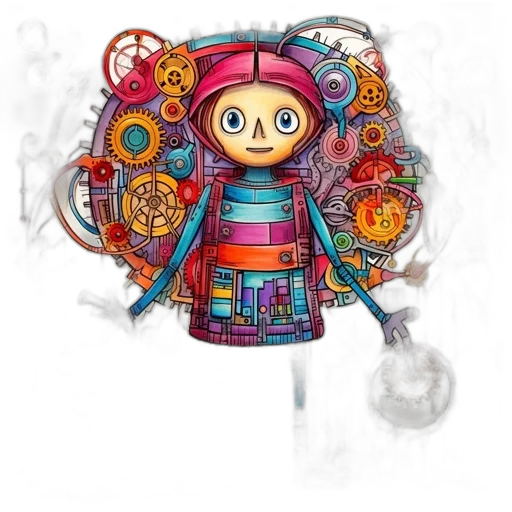 robot, dress, jacket, staff transparent PNG cut-out