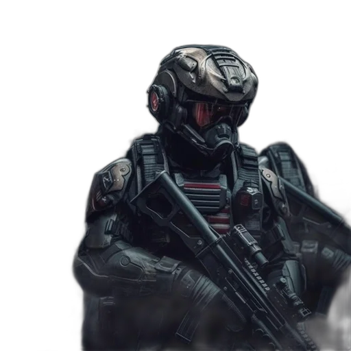 robot, weapon, concept art, 3d render transparent PNG cut-out