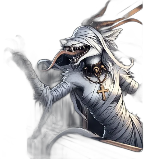 dragon, creature, staff, mask transparent PNG cut-out
