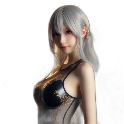 dress, robot, jewelry, fantasy art transparent PNG cut-out