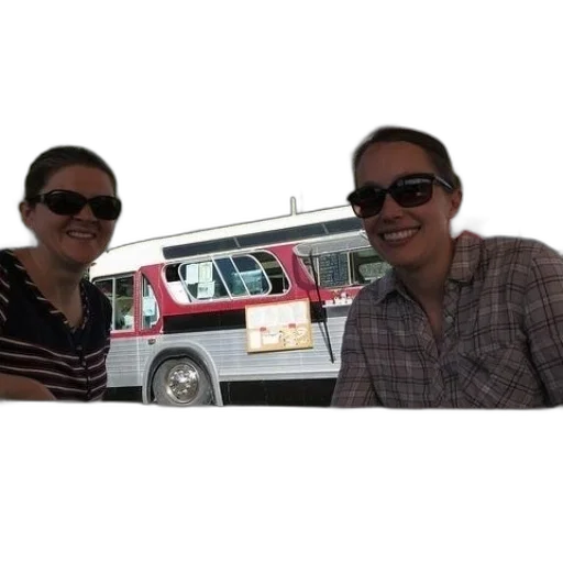 staff, car, two, women transparent PNG cut-out