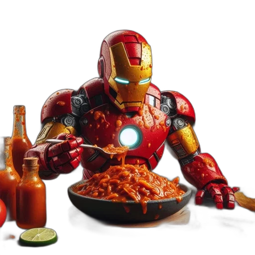 food, robot, 3d render, concept art transparent PNG cut-out