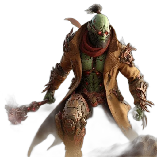 mask, creature, staff, concept art transparent PNG cut-out