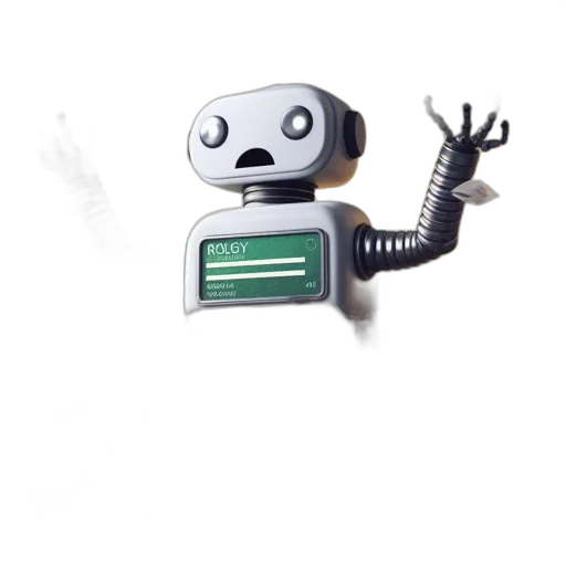 robot, staff, concept art, 3d render transparent PNG cut-out