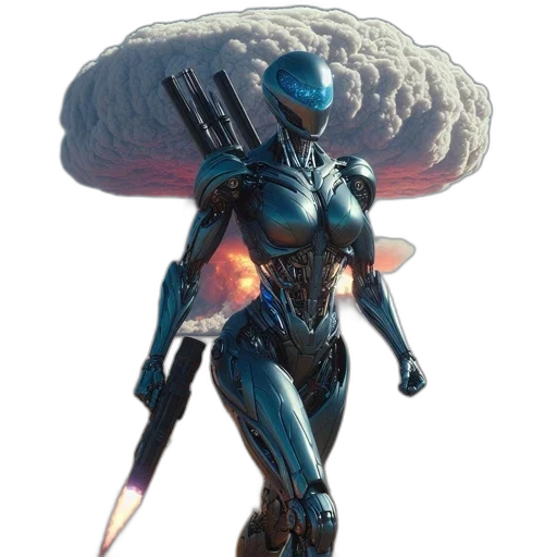 robot, weapon, sword, staff transparent PNG cut-out