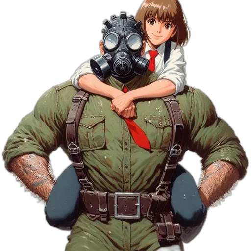 jacket, weapon, mask, robot transparent PNG cut-out