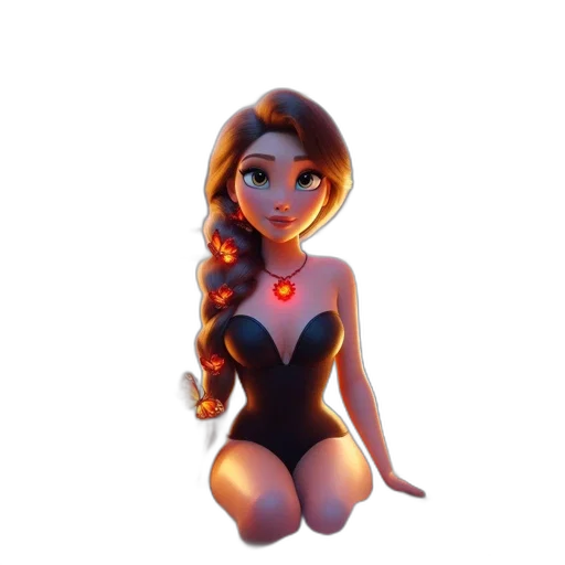 dress, jewelry, crown, 3d render transparent PNG cut-out