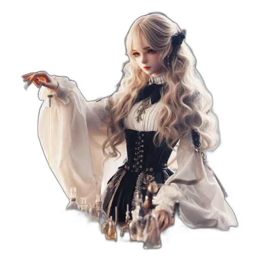 dress, dragon, jewelry, staff transparent PNG cut-out