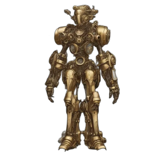 robot, weapon, concept art, 3d render transparent PNG cut-out