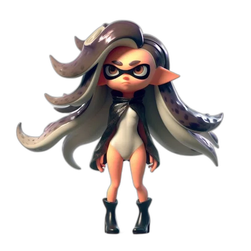 dress, hair, staff, weapon transparent PNG cut-out