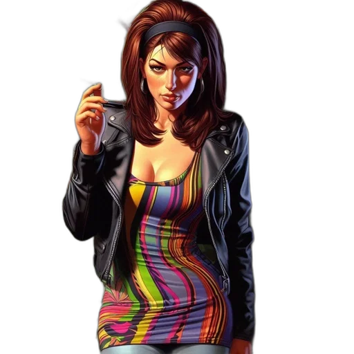jacket, dress, comic book art, pixel art transparent PNG cut-out