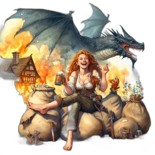 dragon, fantasy art, concept art, pixel art transparent PNG cut-out