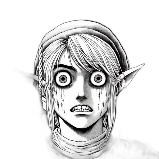 face, mask, creature, comic book art transparent PNG cut-out