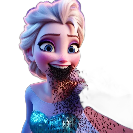 dress, face, creature, crown transparent PNG cut-out