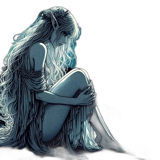 hair, concept art, watercolor, fantasy art transparent PNG cut-out