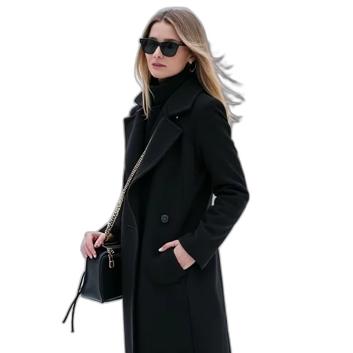 jacket, staff, dark, monochrome transparent PNG cut-out