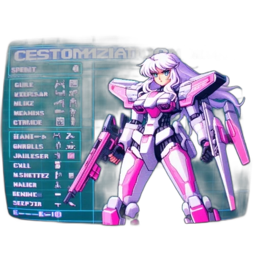 robot, weapon, jacket, vaporwave transparent PNG cut-out