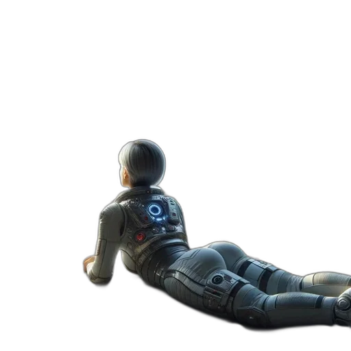 robot, 3d render, concept art, outer space transparent PNG cut-out