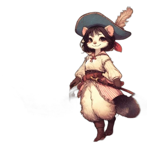 hat, staff, weapon, creature transparent PNG cut-out