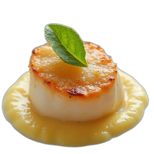 food, photorealistic, scallop, lemon transparent PNG cut-out