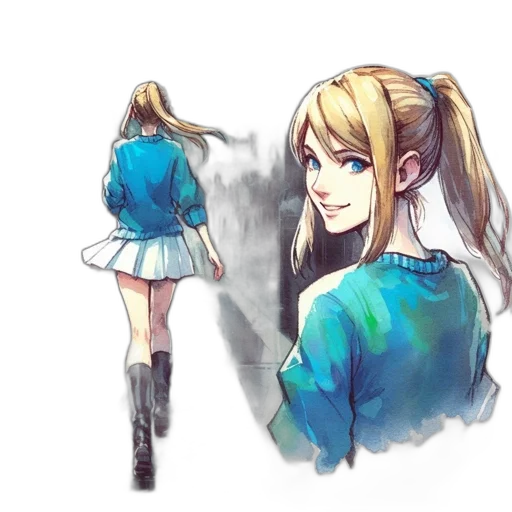 dress, jacket, creature, watercolor transparent PNG cut-out