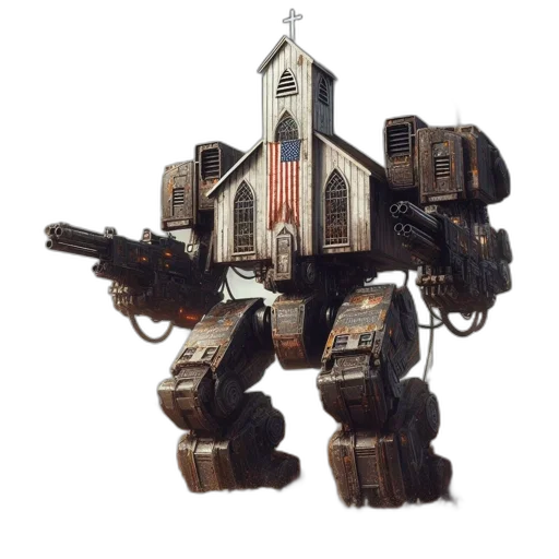 robot, weapon, concept art, 3d render transparent PNG cut-out
