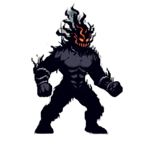 creature, mask, staff, pixel art transparent PNG cut-out