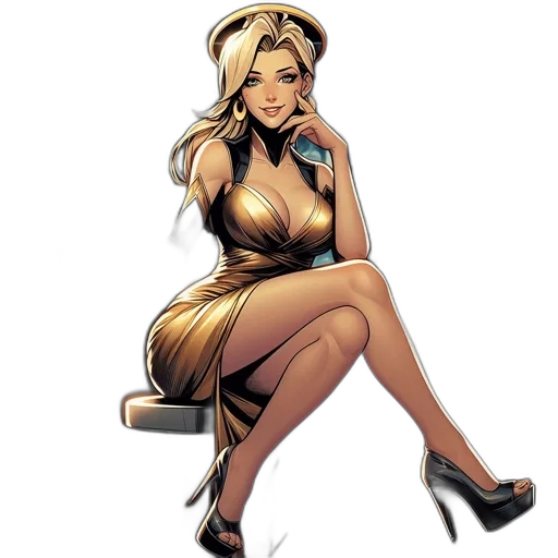 dress, comic book art, concept art, cartoon transparent PNG cut-out