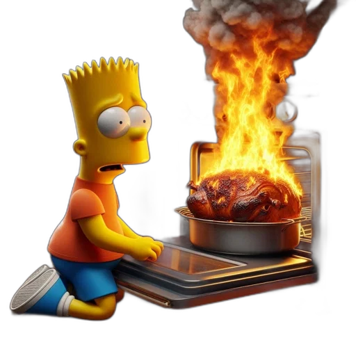 food, 3d render, concept art, fire transparent PNG cut-out
