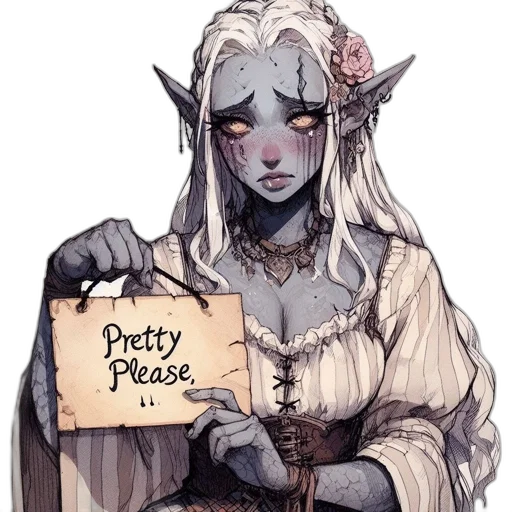 dress, face, staff, creature transparent PNG cut-out
