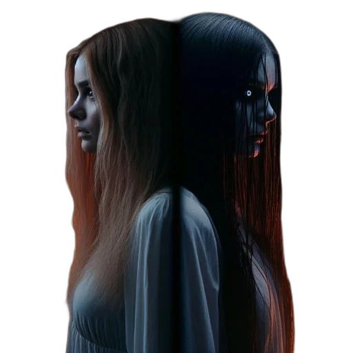 hair, dress, mask, face transparent PNG cut-out