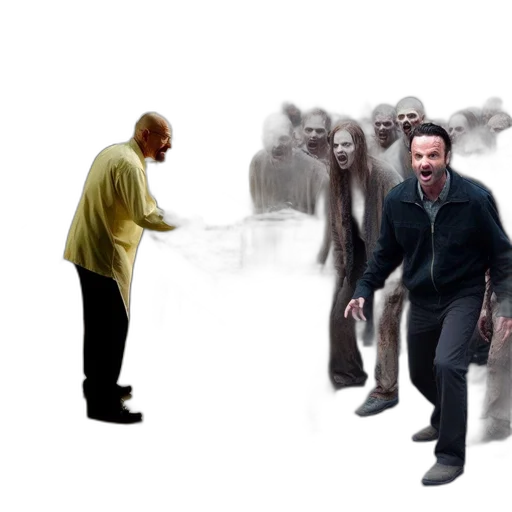 concept art, fog, two, separate transparent PNG cut-out