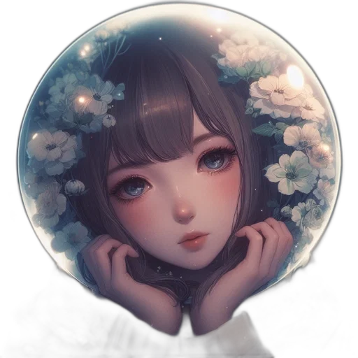 flower, face, crown, dress transparent PNG cut-out