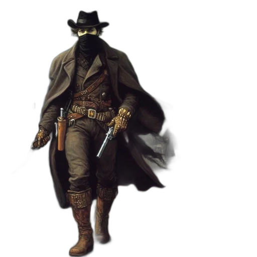 hat, jacket, staff, concept art transparent PNG cut-out