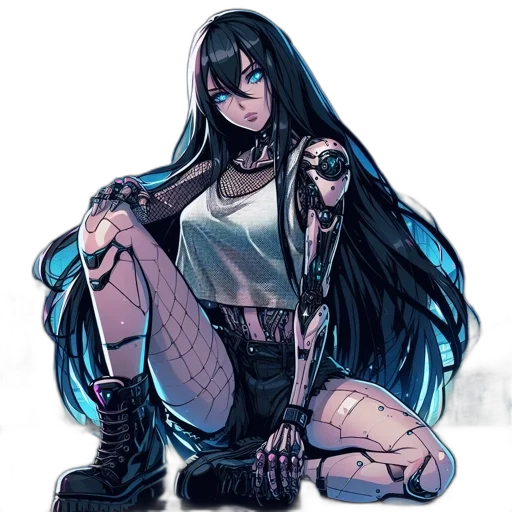 cyberpunk, concept art, anime, pixel art transparent PNG cut-out
