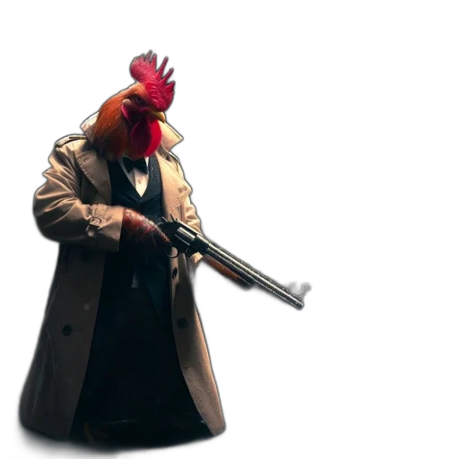 weapon, animal, jacket, staff transparent PNG cut-out