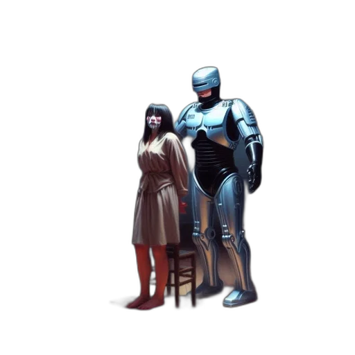 robot, dress, concept art, 3d render transparent PNG cut-out