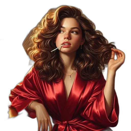 hair, dress, jewelry, jacket transparent PNG cut-out