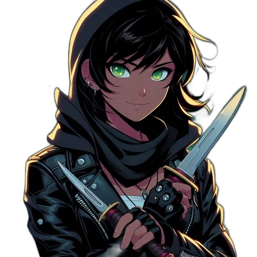 weapon, jacket, sword, staff transparent PNG cut-out