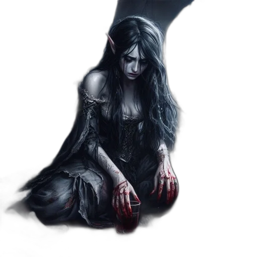 dress, creature, mask, fantasy art transparent PNG cut-out