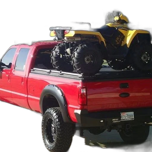 red, pickup, truck, yellow transparent PNG cut-out