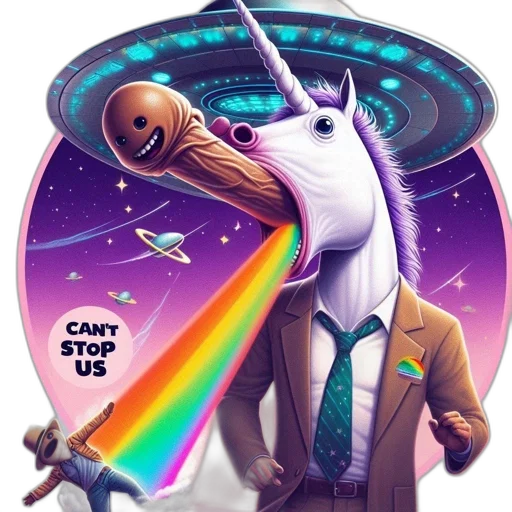 staff, creature, concept art, vaporwave transparent PNG cut-out